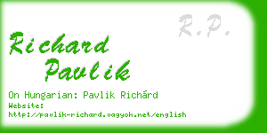 richard pavlik business card