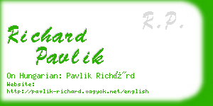 richard pavlik business card